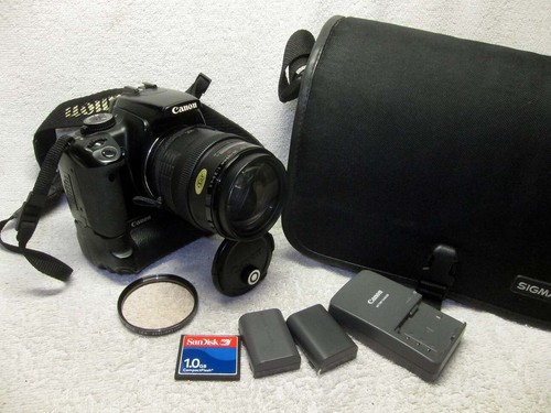 CANON EOS DIGITAL Rebel XTi DSLR Camera w/ EF 35-105mm, 2 Bats, GRIP, Bag. 10 MP - Picture 2 of 23