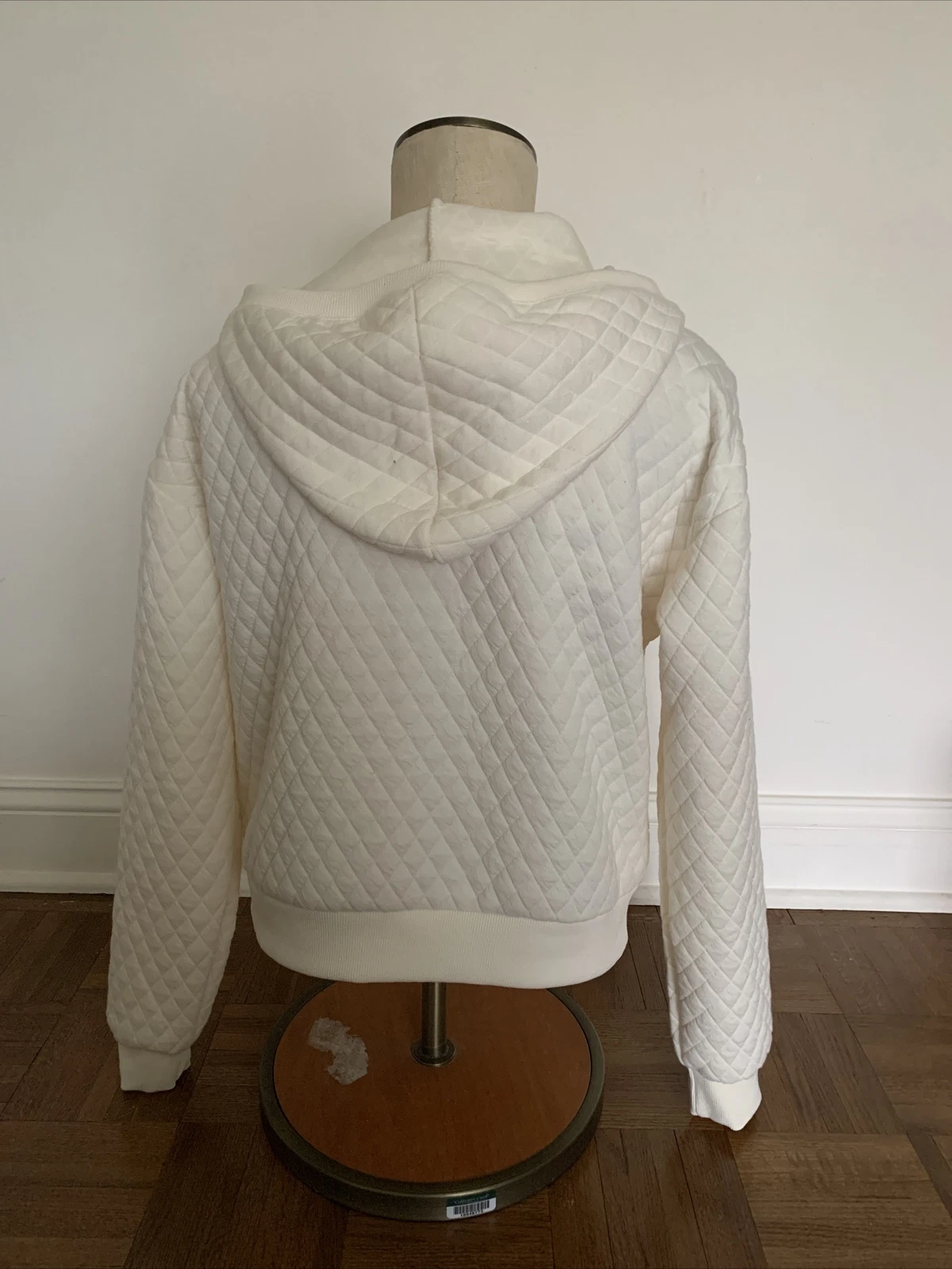 OFF WHITE kendall kylie felpa con cappuccio panna junior taglia large manica lunga nuova con etichetta