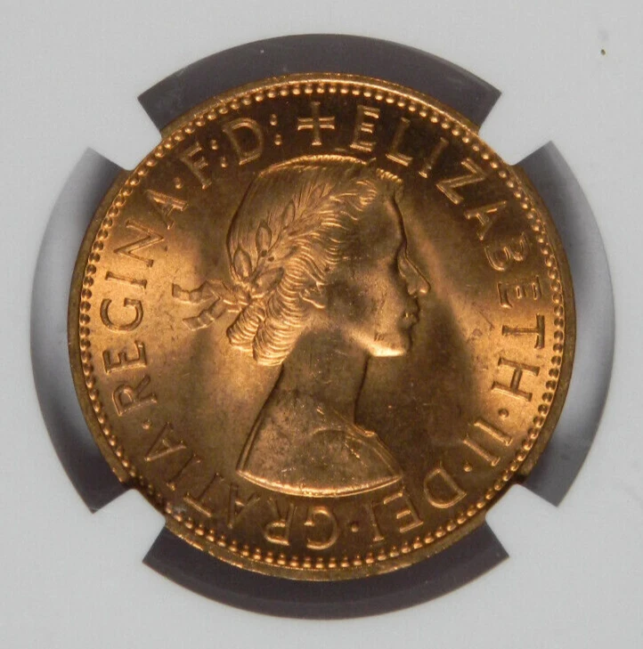 1963 GREAT BRITAIN PENNY ~ NICE RED NGC MS64RD! - Image 3 of 4