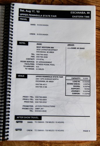 Journey 2002 Staff/Band Summer Tour Mission #2 Itinerary Book - Picture 4 of 6