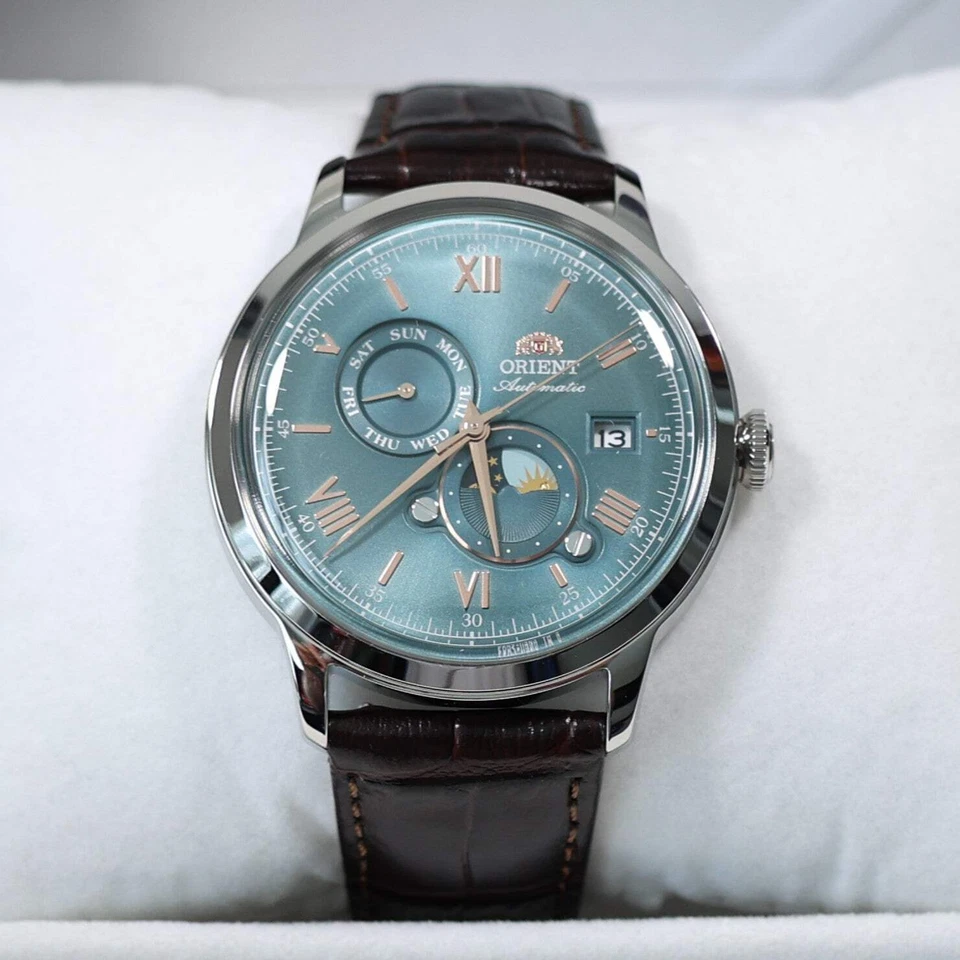 Reloj Hombre Orient Automático Sol y Luna Esfera Verde RA-AK0805E Foto 2 de 4