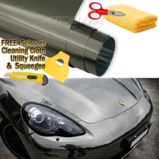 84" x 60" Dark Chrome Mirror Black Vinyl Film Wrap Sticker Stretchable 7ft x 5ft