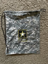 Vintage Retired US Army Camouflage Bag - Army Strong Draw String Bag