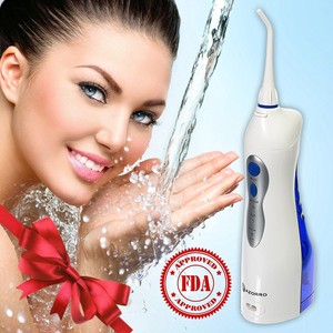Top Rated Water Flosser - Fda Approved - Cordless Rechargeable Oral Irrigator No Batteries Or Electricity Needed - Best Dental Care Flossing Water Jet - Pulsation Technology - 2 Replacement Nozzles (850660004678)