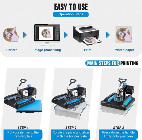 15 Zoll x 12 Zoll Wärmepresse Maschine mit 30 OZ Becher Presse Sublimation T-Shirt Mütze Platte - Bild 12 von 12