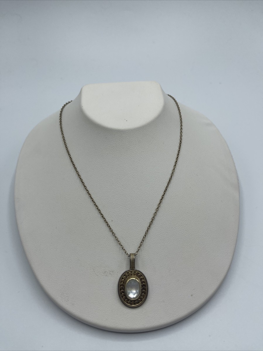 Anna Beck 18K Gold over Sterling Faceted Topaz Teardrop Pendant Necklace  #C216