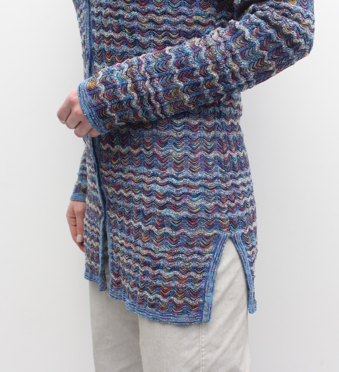 Women's MISSONI Vintage Multicolor Knit Cardigan Sweater Women's MISSONI Vintage Multicolor Knit Cardigan Sweater