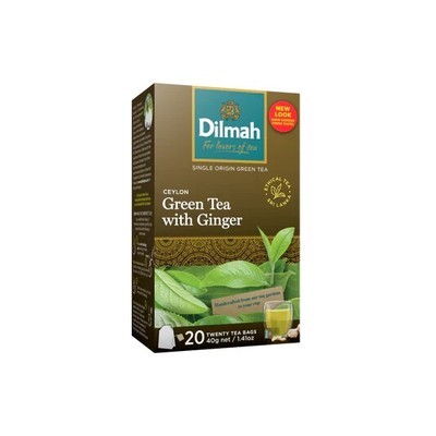 Dilmah Ceylon Green Tea with Ginger-20 Tea Bags Free Shipping World Wide