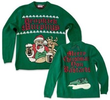 Dropkick Murphys Santa Knit Ugly Christmas Sweater Green Kiss Me I'm Shitfaced