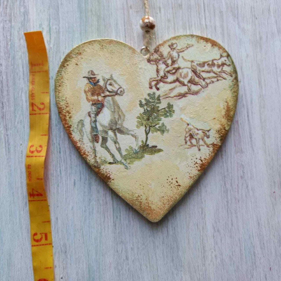 Heart Ornament Western Room decor home Wall art Cowboy horse Rustic Country west - Image 4 of 4