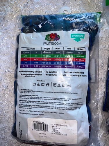 boys Fruit of the Loom briefs size M 10-12 wicks moisture lot of 3 NEW tag free - Picture 3 of 4