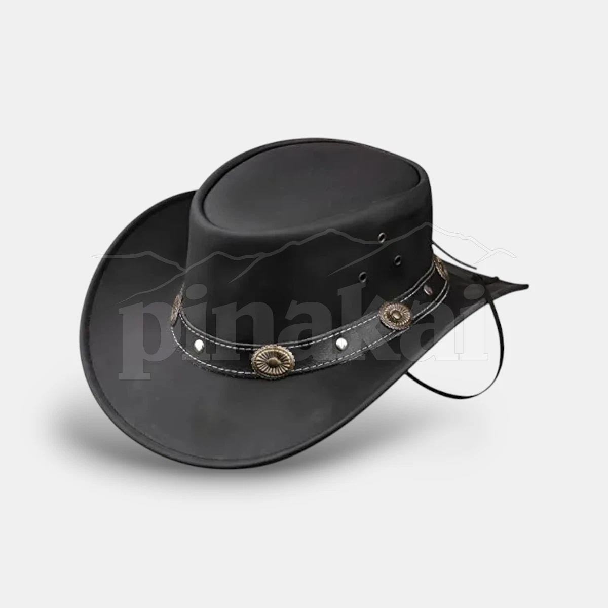 Black Leather Western Cowboy Hat for Men & Women – Classic & Stylish