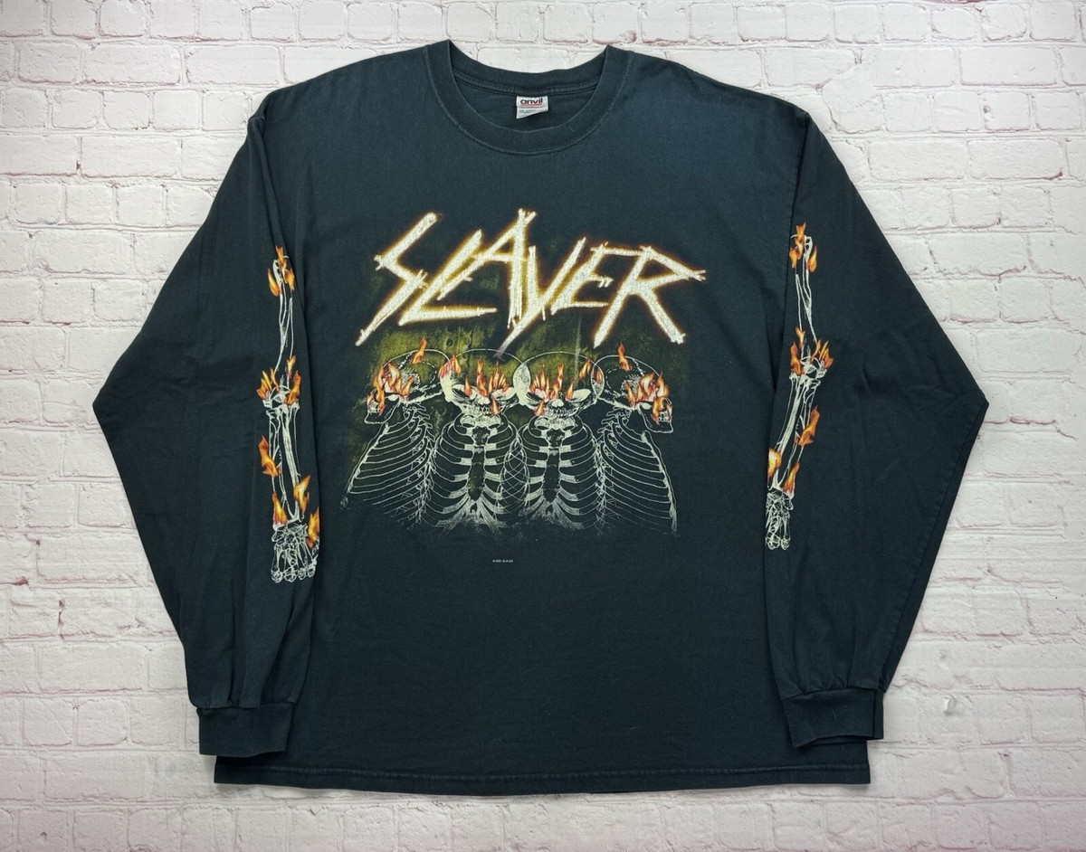 Vtg Slayer Band T Shirt xl Y2K 2001 Long Sleeve Print Graphic