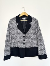 Pendleton Women s Blazer 100 Virgin Wool Black Gray Decorative Buttons Sz 12
