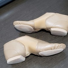 Dance Class By Trimfoot Tan Leather Slip On Girls Ballet Dance Shoes 12