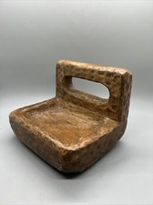 CARVED WOODEN BOWL HANDLES Gouge 6.5x5.5x5.5  Wood Dish