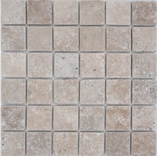 Mosaico Pietra Naturale Pezzi Piastrella Travertino Beige Pavimento Rivestimento