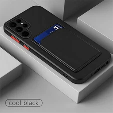 For Samsung Galaxy S24 S23 S22 S21 Ultra A55 A25 A54 Card Holder Soft Case Cover