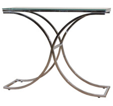 Konsolentisch, Konsole Breite 10 cm, 75 cm hoch, Sicherheitsglasplatte
