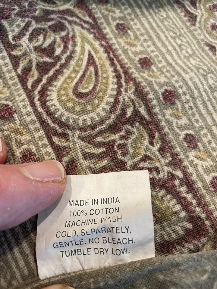 Vtg Crate & Barrel Tablecloth 60 X 60 Paisley Rajastan - Image 4 of 4