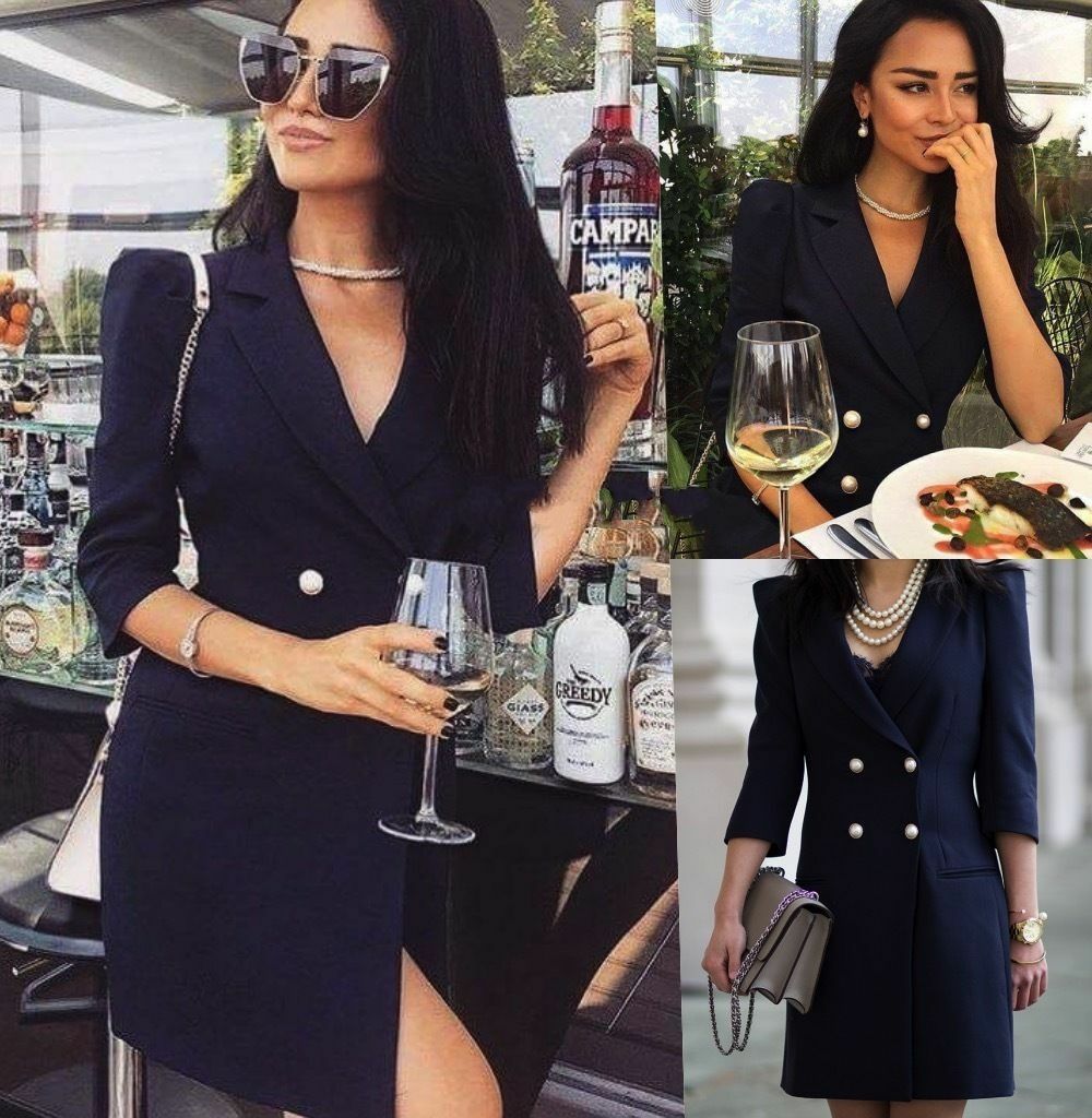 navy blazer dress zara