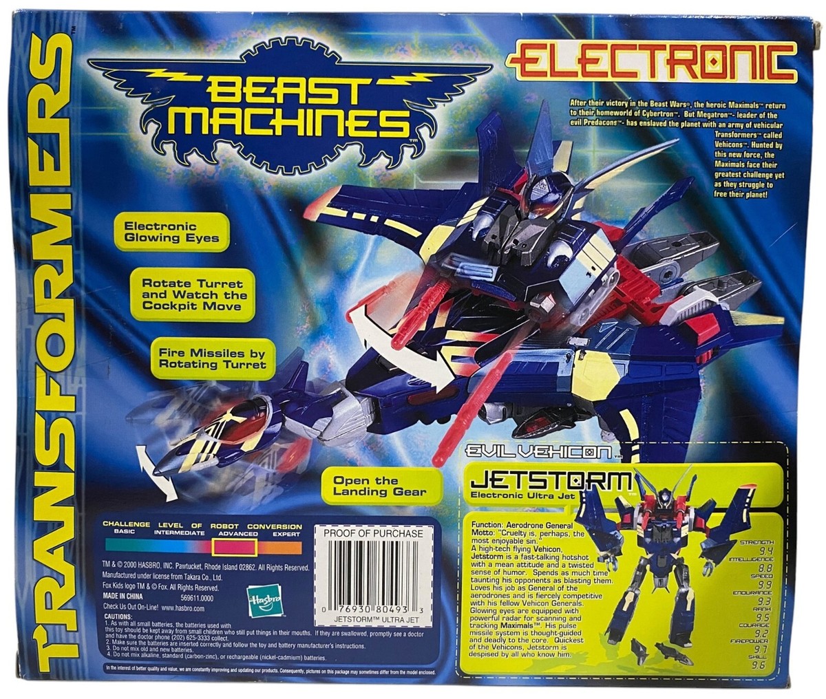 Transformers Beast Machines Jetstorm Evil Vehicon Electronic Ultra