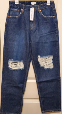 The Drop Women's Luca High-Rise Distressed Loose Straight Jeans Size 28 - NWT
