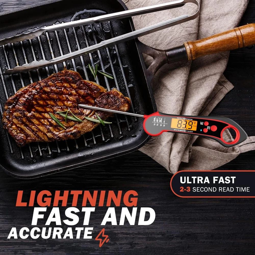 Meat Thermometer Digital, Instant Read Meat Thermometer for Grill and Cooking, I