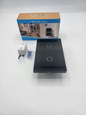 Black Wireless 300W Alexa Enabled Voice Control Wi-Fi Smart Wall Light Switch