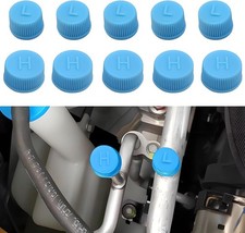 10PCS Car Air Conditioner Dust Valve Caps for R134a AC System, Blue AC Low Press