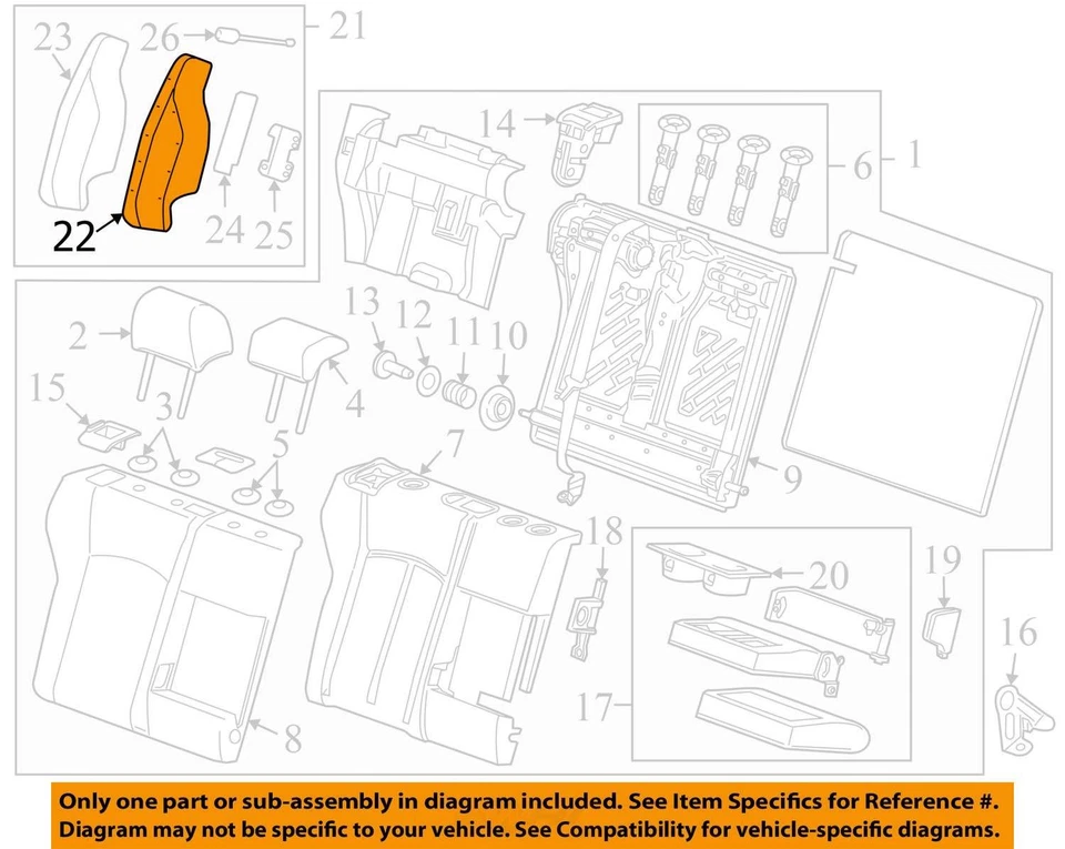 2011-2016 CHEVROLET CRUZE CRUZE ОГРАНИЧЕННЫЙ ПОДУШЕЧКА ASM-R/СИДЕНЬЕ BK CUSH SI 95970455 НОВЫЙ - Изображение 2 из 3
