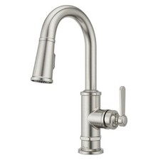 Pfister Gt572td Port Haven 1.8 GPM Single Hole Pull Down Bar Faucet, Stainless
