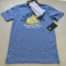 Converse Boys 2 Piece Set T Shirt And Sock Medium Athletic Blue