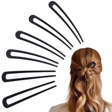 6Pcs Metal French Hair Pins for Women U Shape Sticks 3.9 Inch Vintage Fork fo...