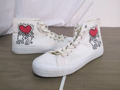 H&M Keith Harding Hitop Sneaker weiß kaum getragen EU Größe 45 UK 10,5