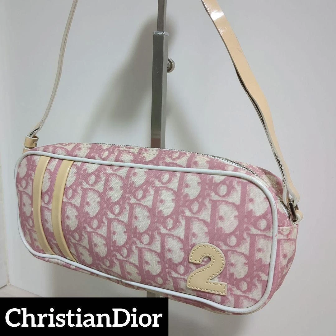 Sac bandoulière Christian Dior motif trotteur n°2 rose