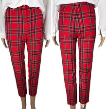 J.Crew New High Rise Cameron Wool Blend Red Plaid Stretch Cropped Pants Size 00