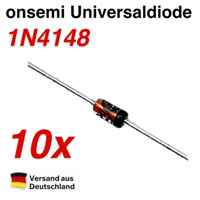 10x Onsemi 1N4148 Gleichrichter Dioden High Speed Dioden 100V 200mA