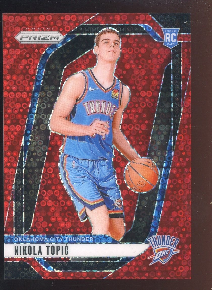 2024-25 Panini Red Fast Break Prizm #230 Nikola Topic Thunder RC Rookie 72/100