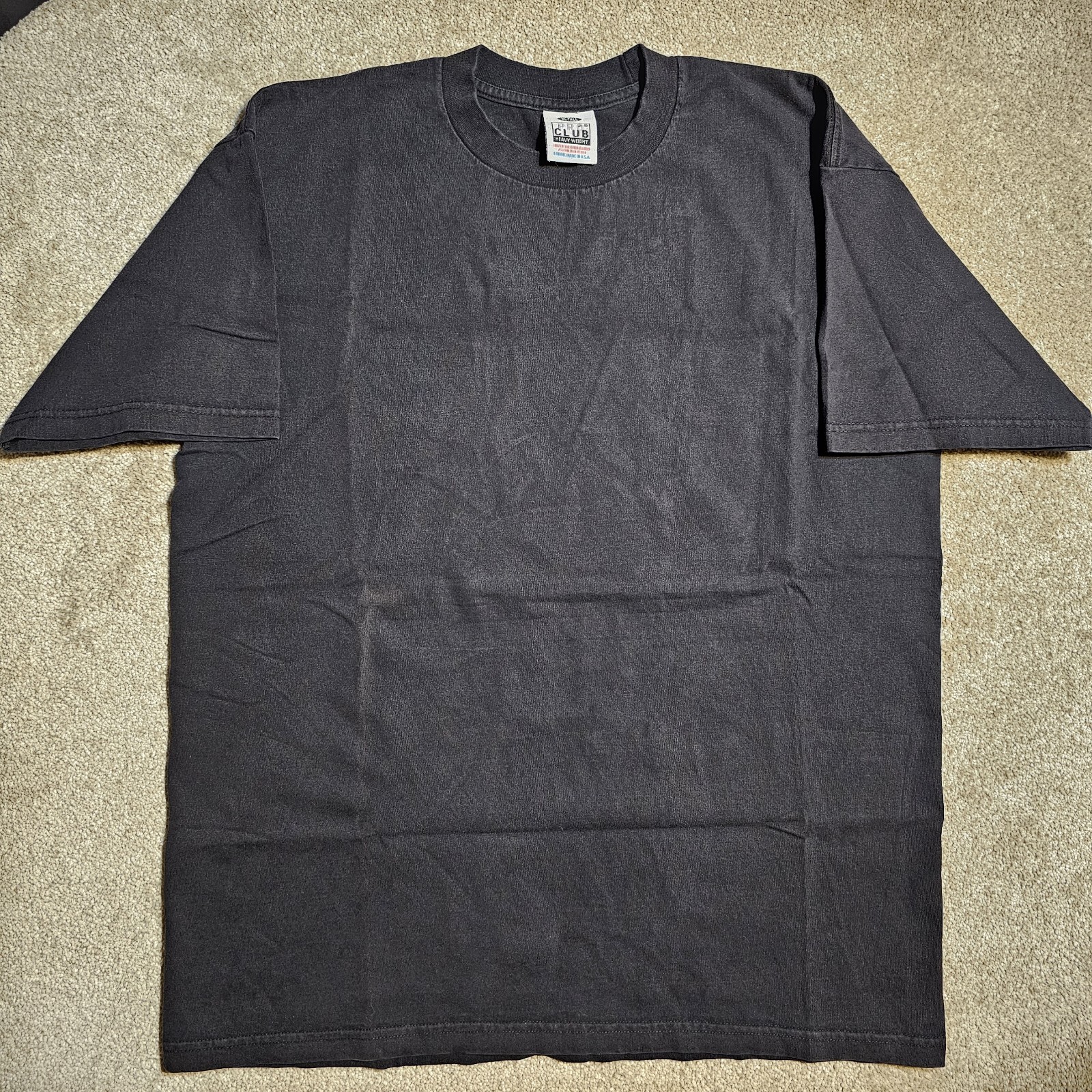 Vtg 90s Y2k Faded Black PRO CLUB XL Tall T-shirt Heavy Workwear Skate Thrashed