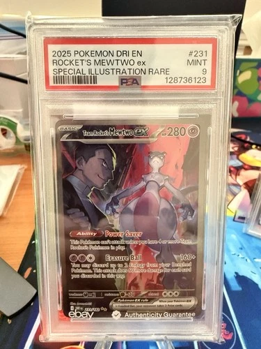 Pokemon Team Rocket's Mewtwo ex Destined Rivals SIR #231 PSA 9 Mint