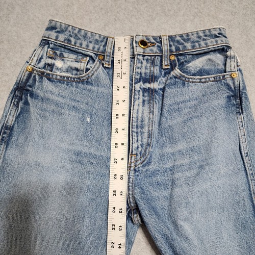 Jean bleu moyen Khaite Gabbie Bell Bottom Phoenix Wash taille 27 vieilli, - Photo 3/13