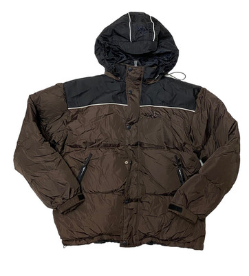 Kappa Duck Down Jacket Mens XL Brown Insulated Vintage Puffer