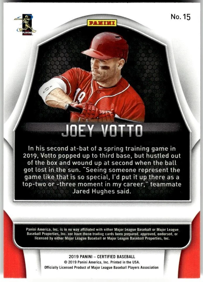 2019 Panini Chronicles #15 Joey Votto Certified - Image 2 of 2