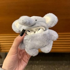 3D Cute Plush Elephant Plush Earphone Case Cover Charger 2 P;'/ 3 AirPods1 J7Q8