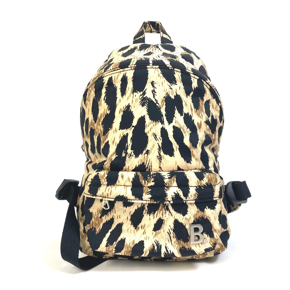 BALENCIAGA 580026 Leopard print Mini Backpack bag Nylon Beige