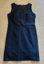 Tommy Hilfiger Navy Polka Dot Sheath Dress Size 12 Classic Career Office