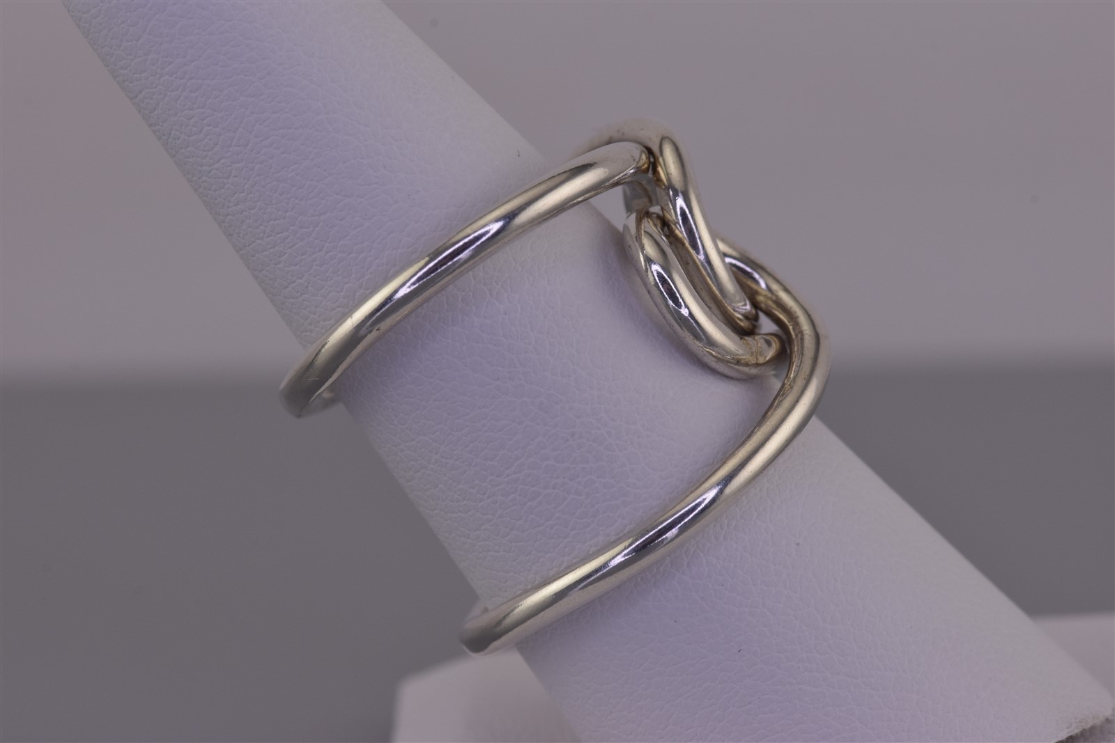Sterling Silver Unique Interlocking Loops Double … - image 3