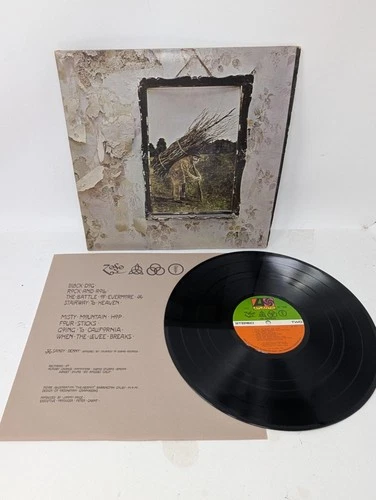 Vintage Led Zeppelin Led Zeppelin IV 12" Black Vinyl LP 1971 Classic Rock Album
