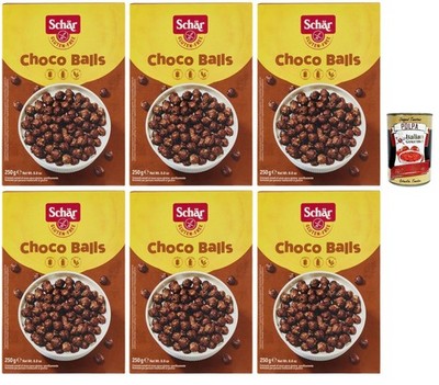 Schar Choco Balls, 6x250g, gluten- und laktosefreie Kakao-Cerealien+Polpa